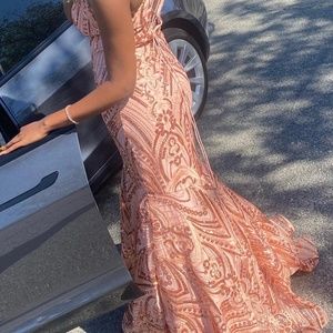 Prom Dress Rose Gold - Large